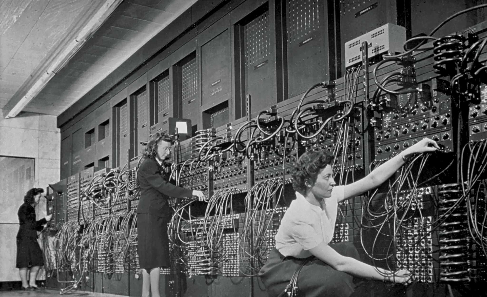 ENIAC computer, 1945: the first programmable computer designed with no security in mind
