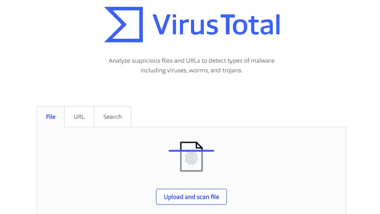 VirusTotal Interface and Scan Results