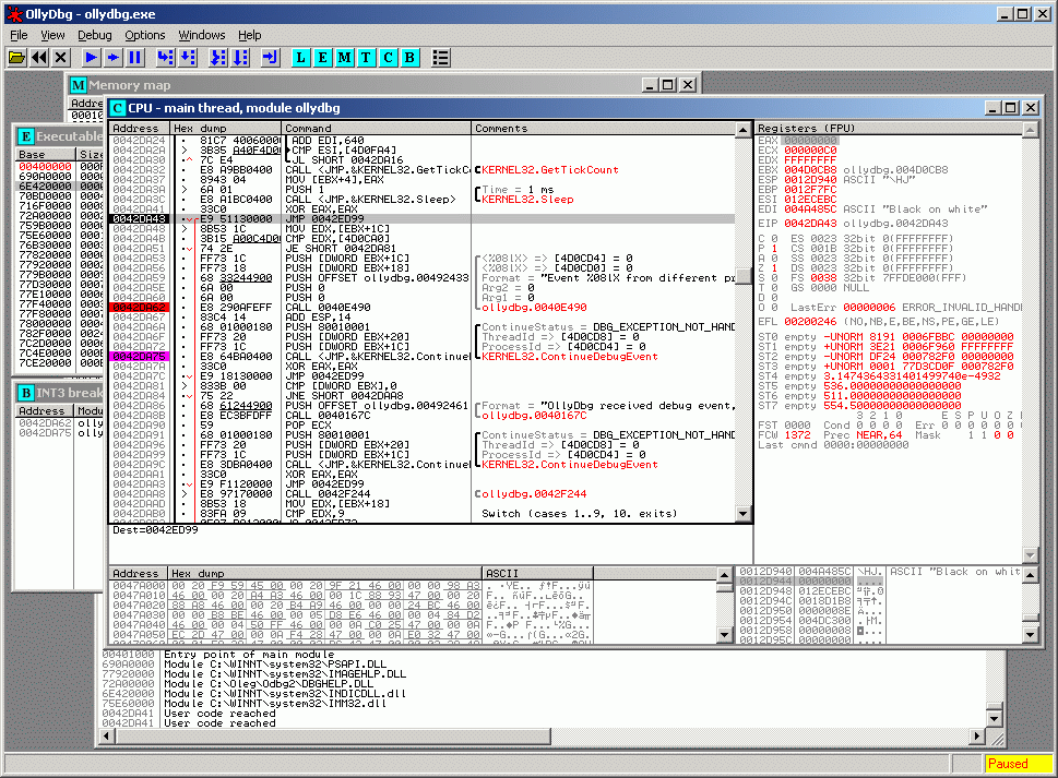 OllyDbg Debugger Interface