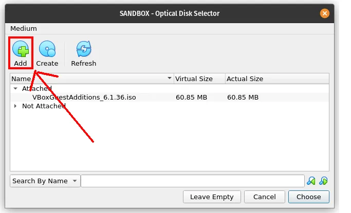 Add Virtual Optical Disk File