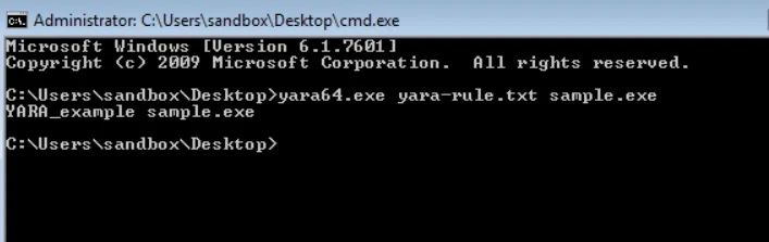 YARA Rule Matching Output