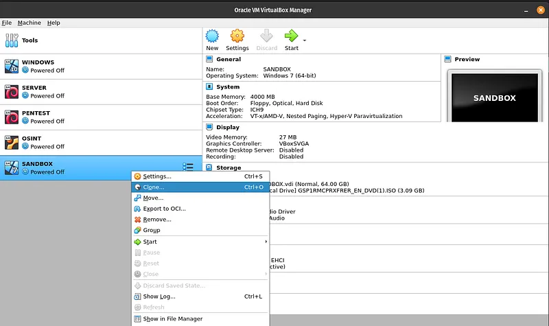 Clone Virtual Machine Option