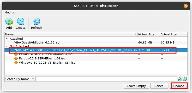 ISO File Mount Screen