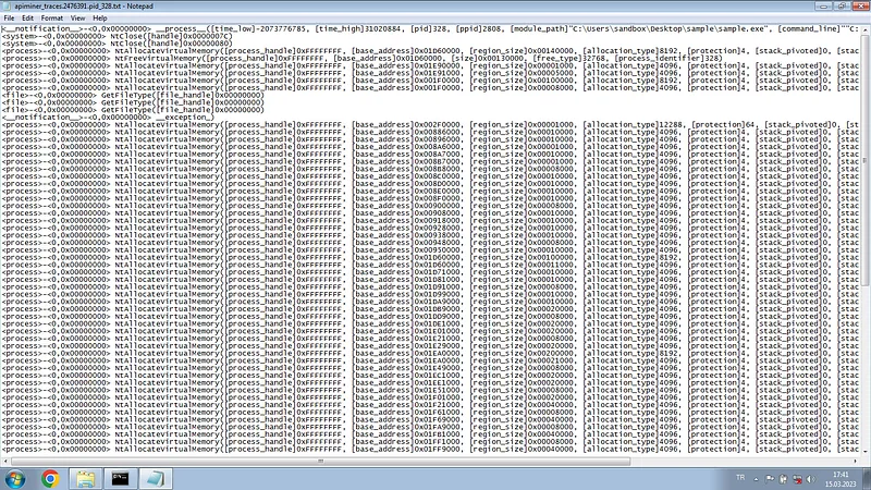 List of Generated APIMiner Log Outputs