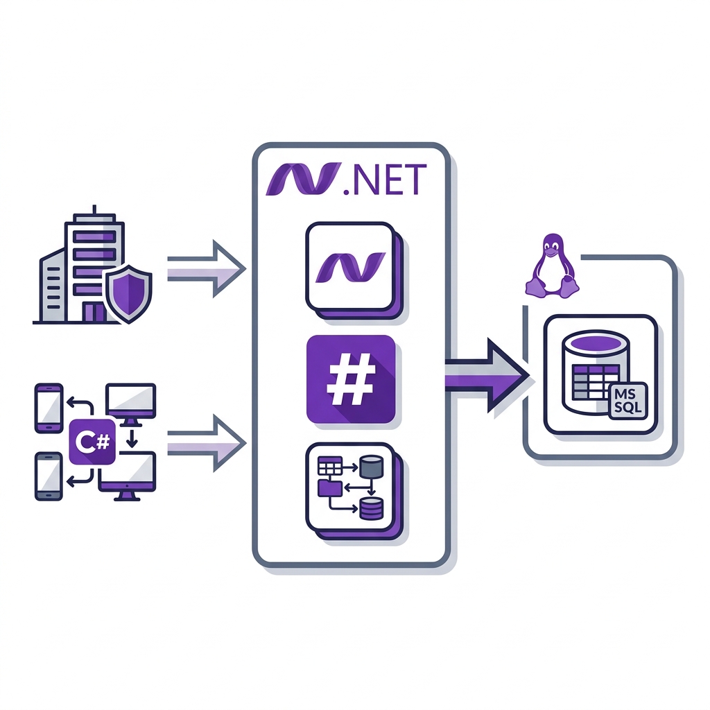 Modern .NET Stack Architecture Diagram