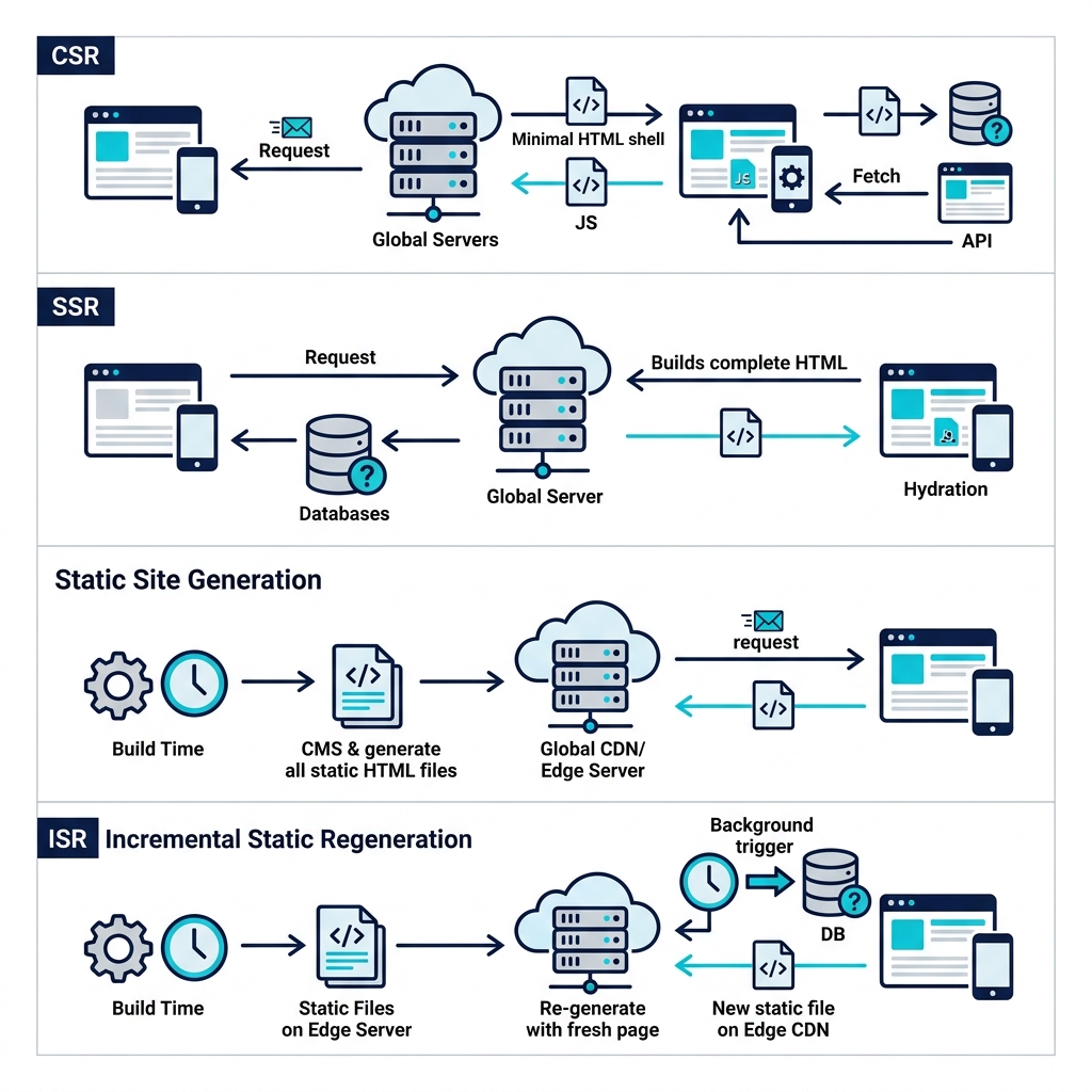 Modern Web Rendering Strategies Comparison