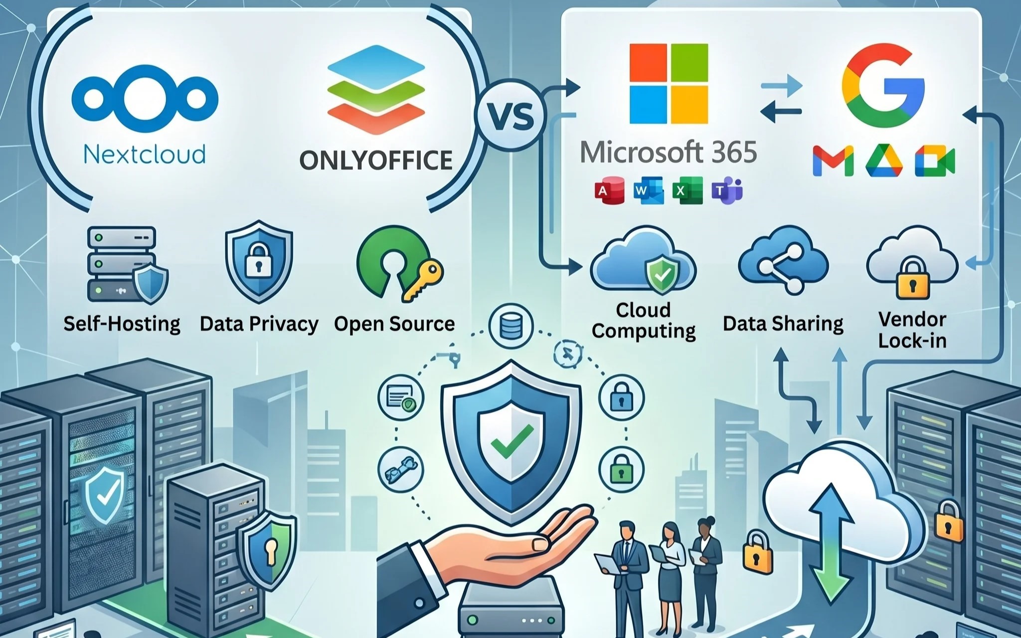 Nextcloud ve OnlyOffice: M365 ve Google Workspace'e Karşı Egemen Çözüm